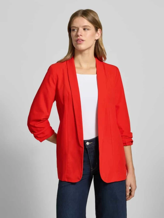 Zdjęcie produktu Długi żakiet o kroju regular fit z dodatkiem wiskozy Model 'BOSELLA' Pieces Jasnoczerwony