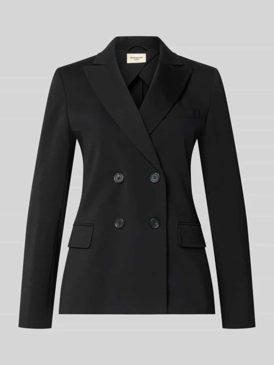 Zdjęcie produktu Długi żakiet o kroju regular fit z podwójną listwą guzikową model 'WKDCOLIBRI' Weekend Max Mara Czarny