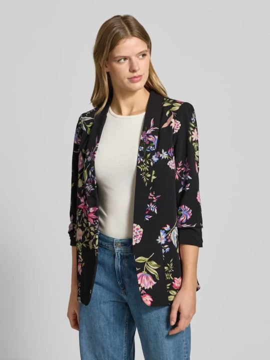 Zdjęcie produktu Długi żakiet o kroju regular fit z wzorem na całej powierzchni Model 'BOSELLA' Pieces Czarny