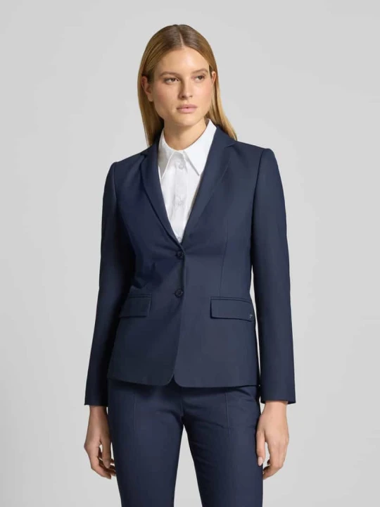 Zdjęcie produktu Długi żakiet o kroju slim fit z dodatkiem wiskozy Model 'ADALAS' Hugo Granatowy