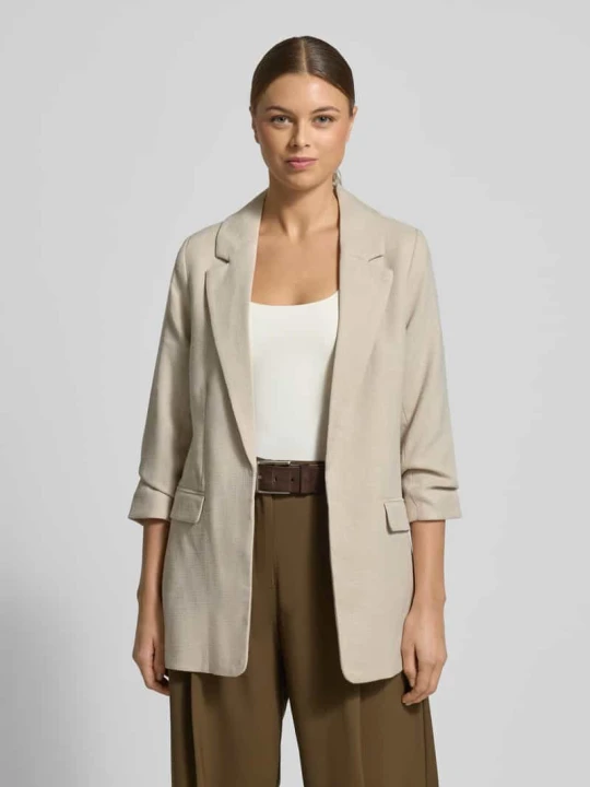 Zdjęcie produktu Długi żakiet o kroju slim fit z dodatkiem wiskozy, model „FRIDA” Vero Moda Beżowy