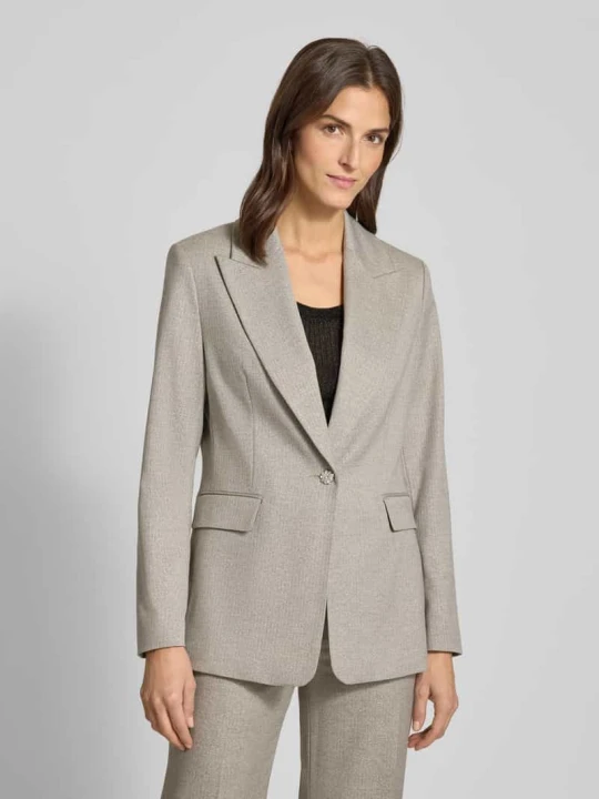 Zdjęcie produktu Długi żakiet o kroju slim fit z mieszanki wiskozy s.Oliver Srebrny
