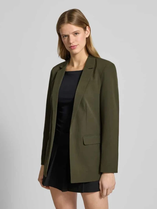 Zdjęcie produktu Długi żakiet o kroju loose fit z zaszewkami model „BOZZY” Pieces Oliwkowy