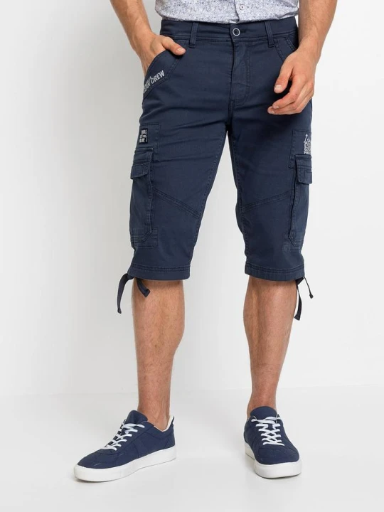Zdjęcie produktu Długie bermudy z kieszeniami cargo, regular fit BonPrix niebieski