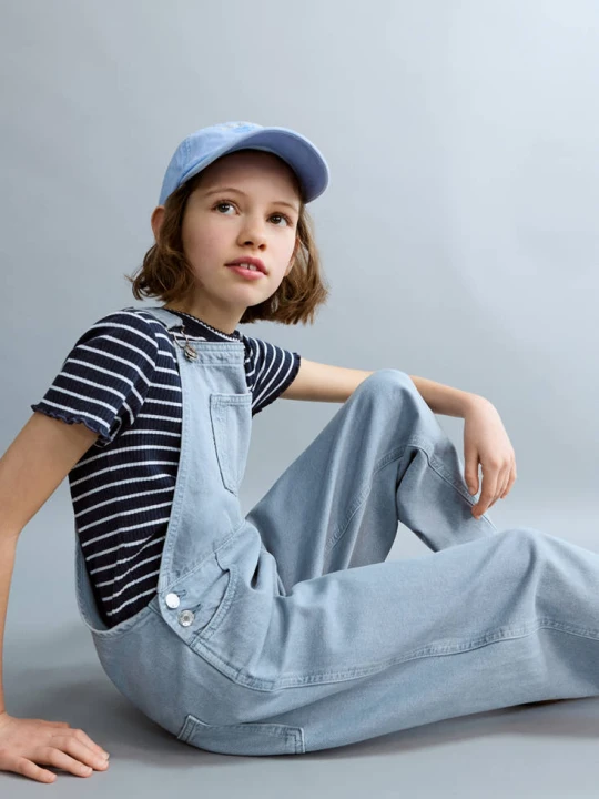 Zdjęcie produktu Długie denimowe ogrodniczki niebieski - Dzieci - MANGO KIDS
