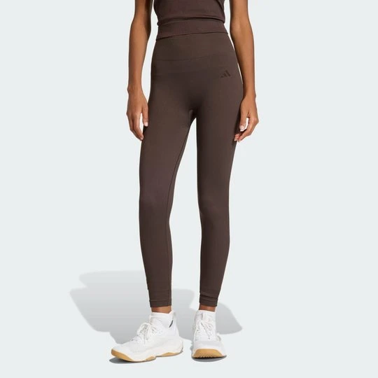 Zdjęcie produktu Długie dzianinowe legginsy do ćwiczeń Essentials Adidas Aurora Coffee