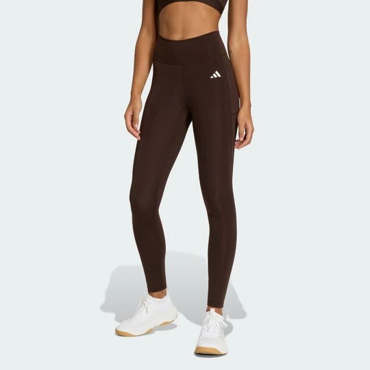 Zdjęcie produktu Długie legginsy Optimé Essentials Stash Pocket Adidas Aurora Coffee