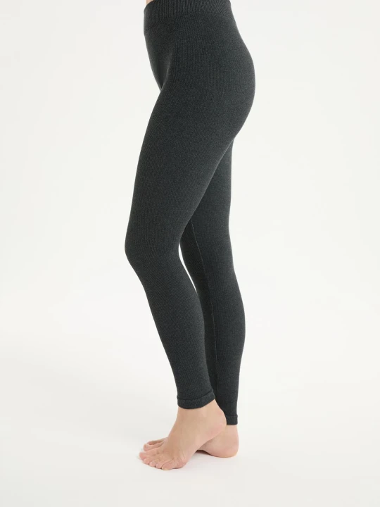 Zdjęcie produktu Długie legginsy prążkowane Etam anthracite