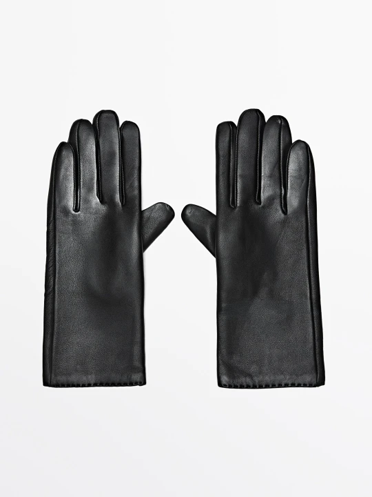 Zdjęcie produktu Rękawiczki Ze Skóry Nappa - Czarny - Massimo Dutti - Female