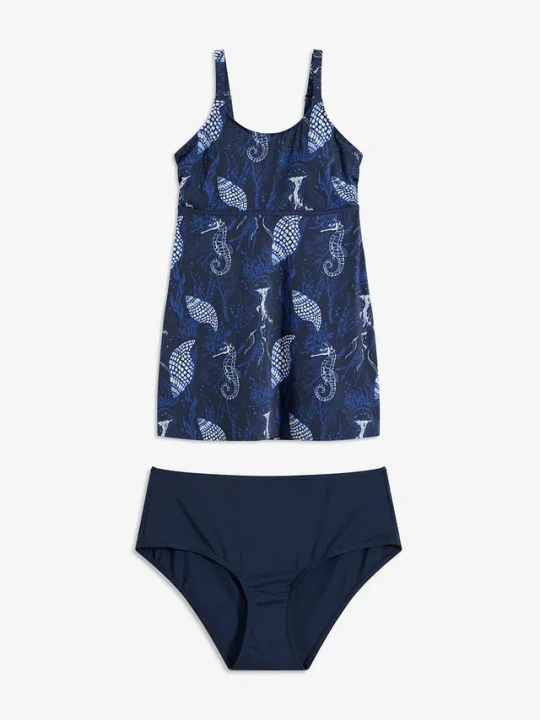 Zdjęcie produktu Długie tankini (komplet 2 cz.) BonPrix niebieski