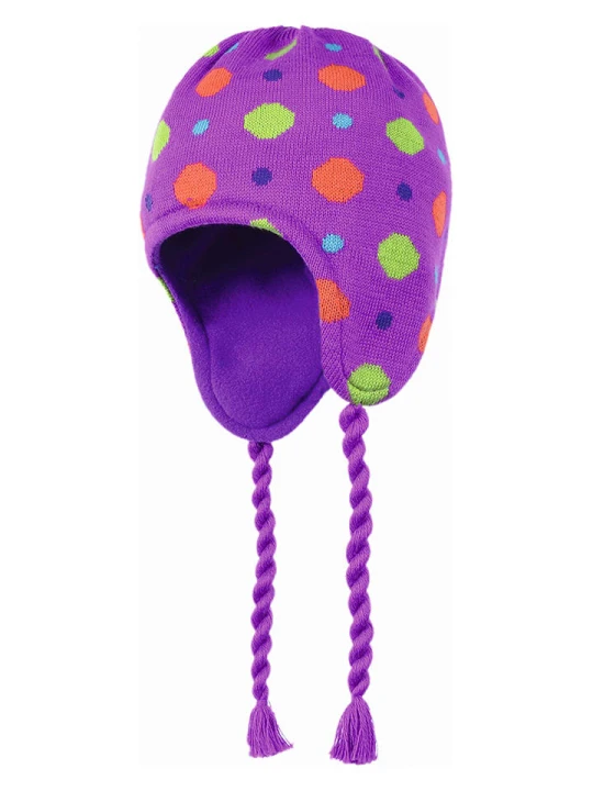 Zdjęcie produktu Döll Dzianinowa czapka w kolorze fioletowym ze wzorem rozmiar: 49 cm