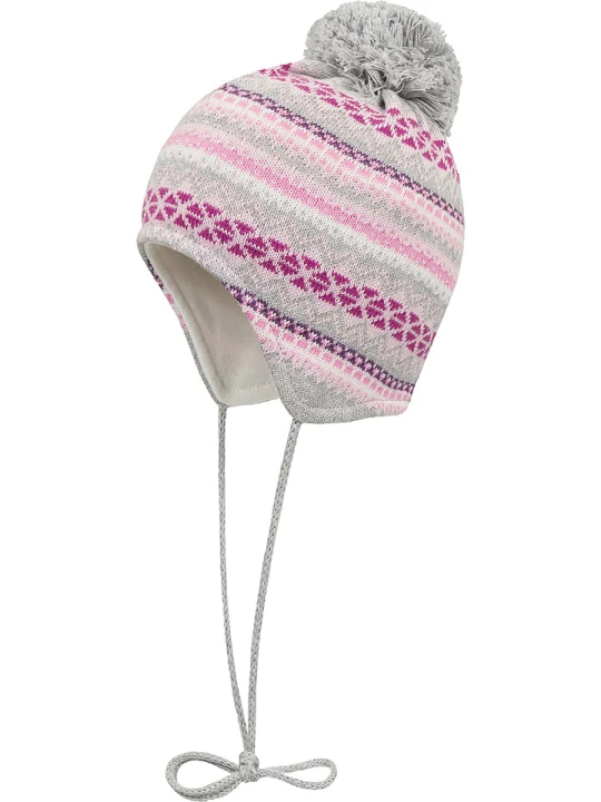 Zdjęcie produktu Döll Dzianinowa czapka w kolorze szaro-jasnoróżowym rozmiar: 41 cm