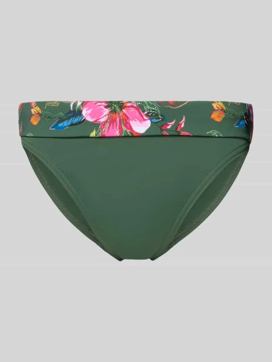 Zdjęcie produktu Figi bikini o kroju slim fit z detal z logo model 'Malia' Lascana Oliwkowy