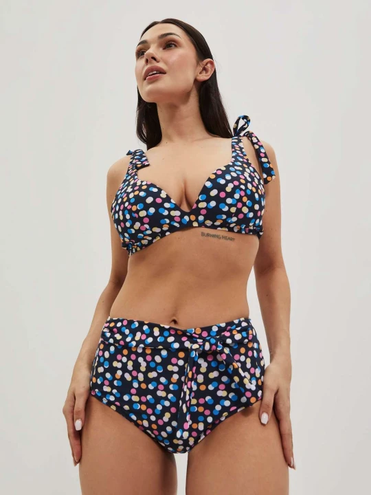 Zdjęcie produktu Dół od bikini z wysokiem stanem granatowy Moodo
