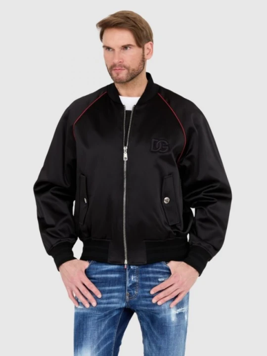 Zdjęcie produktu DOLCE & GABBANA Czarna męska kurtka bomber outwear jacket, Rozmiar 48