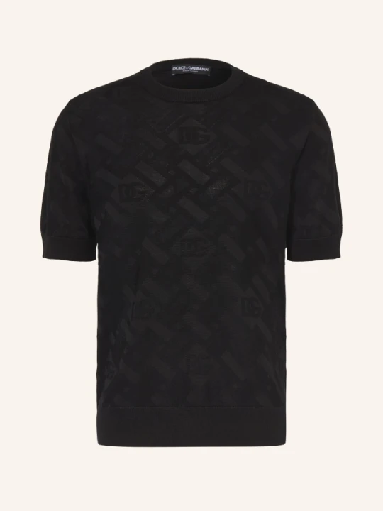 Zdjęcie produktu Dolce & Gabbana Dzianinowa Koszulka Polo Z Jedwabiu schwarz CZARNY