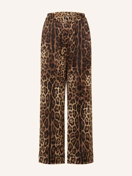 Zdjęcie produktu Dolce & Gabbana Jedwabne Spodnie braun brązowy