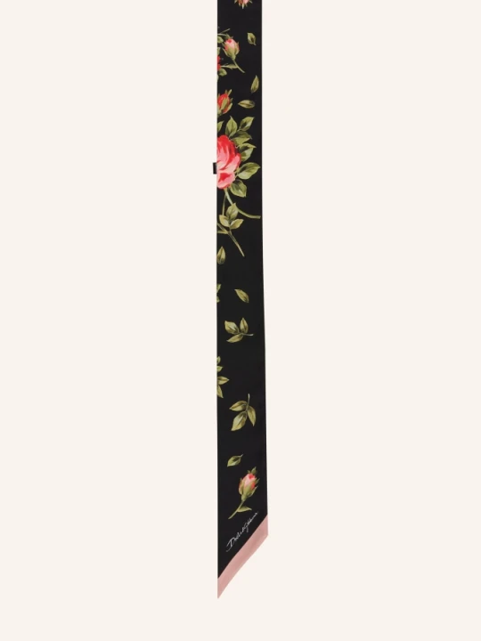 Zdjęcie produktu Dolce & Gabbana Jedwabny Szalik schwarz czarny