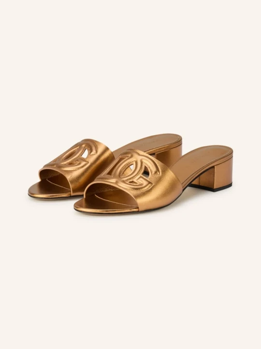 Zdjęcie produktu Dolce & Gabbana Klapki Z Wycięciami gold