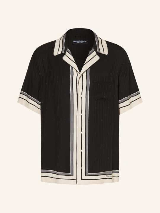 Zdjęcie produktu Dolce & Gabbana Koszula Resortowa Comfort Fit Z Jedwabiu schwarz czarny