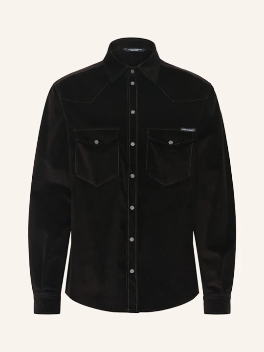 Zdjęcie produktu Dolce & Gabbana Koszula Sztruksowa Regular Fit schwarz CZARNY