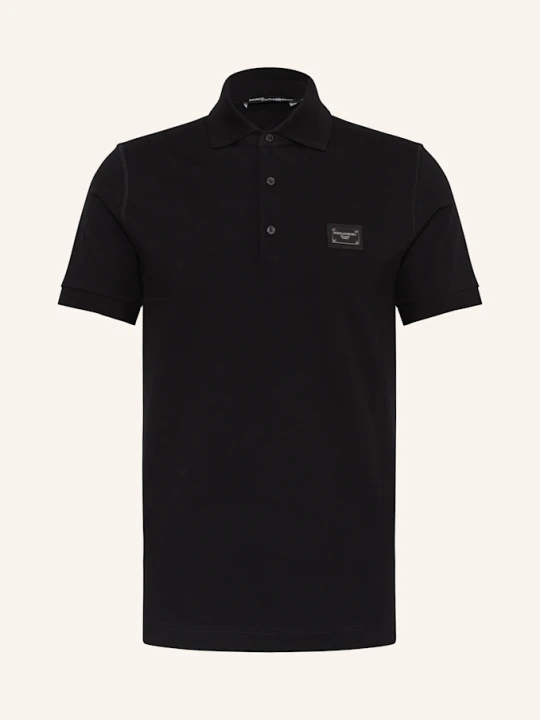 Zdjęcie produktu Dolce & Gabbana Koszulka Polo Z Piki schwarz CZARNY