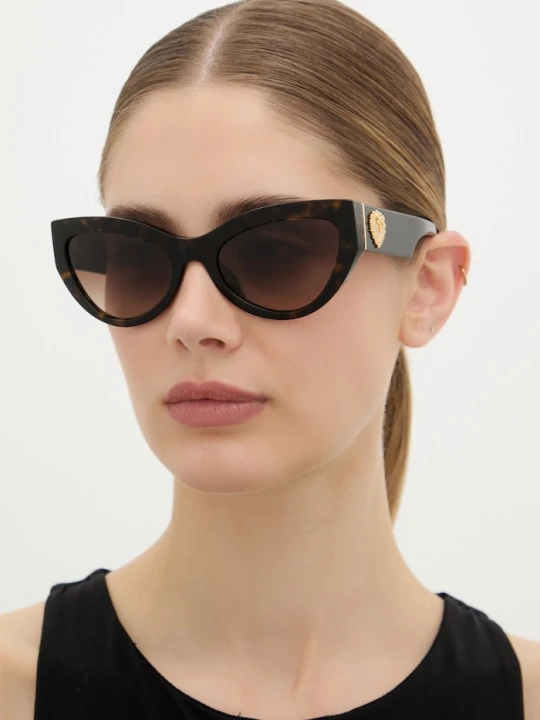 Zdjęcie produktu Dolce & Gabbana okulary przeciwsłoneczne kocie oczy damskie brązowy