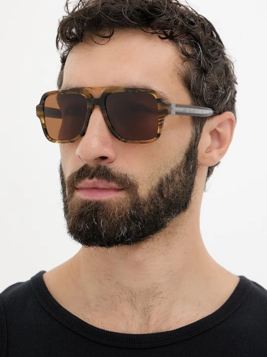 Zdjęcie produktu Dolce & Gabbana okulary przeciwsłoneczne pilotki męskie brązowy
