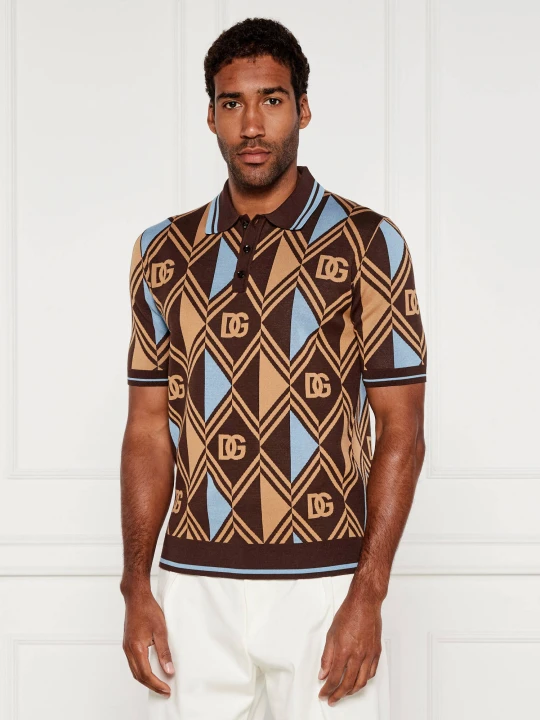 Zdjęcie produktu Dolce & Gabbana Polo | Regular Fit | pique brązowy