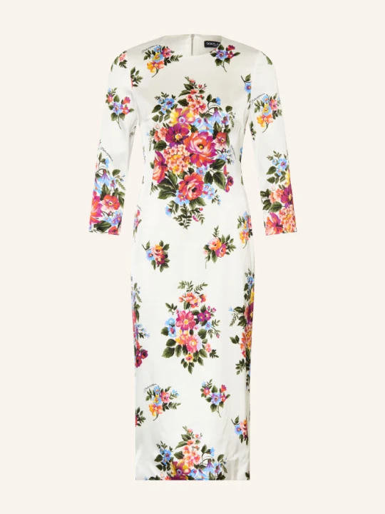 Zdjęcie produktu Dolce & Gabbana Satyna Sukienka Z Rękawem 3 / 4 weiss biały