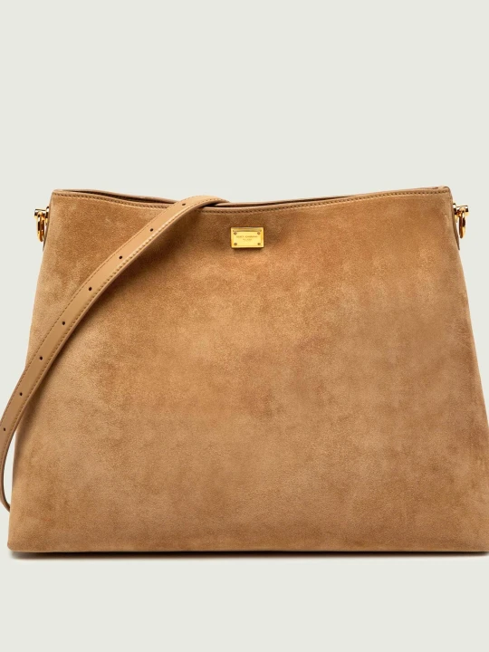 Zdjęcie produktu Dolce & Gabbana Shopperka Large Vittoria | zamsz beżowy