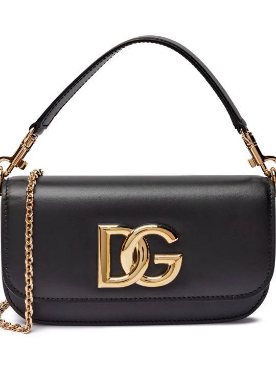 Zdjęcie produktu Dolce & Gabbana Skórzana torebka na ramię czarny