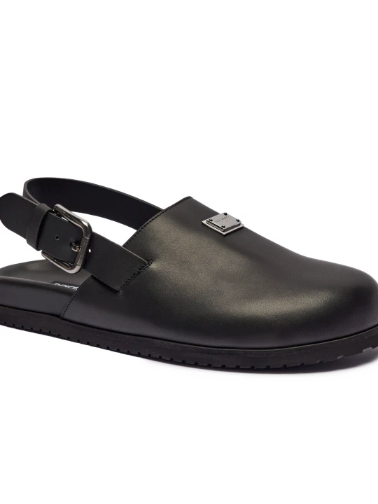 Zdjęcie produktu Dolce & Gabbana Skórzane mule czarny