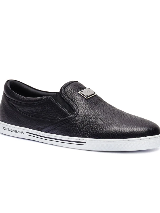 Zdjęcie produktu Dolce & Gabbana Skórzane slip on Saint Tropez czarny