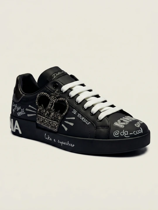 Zdjęcie produktu Dolce & Gabbana Skórzane sneakersy czarny