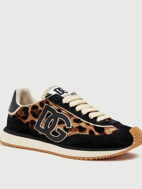 Zdjęcie produktu Dolce & Gabbana Skórzane sneakersy DG Cushion | zamsz beżowy
