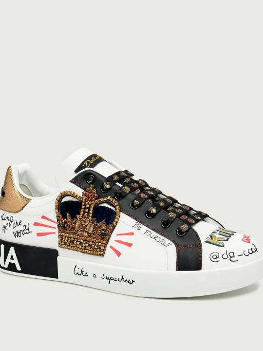 Zdjęcie produktu Dolce & Gabbana Skórzane trampki portofino biały