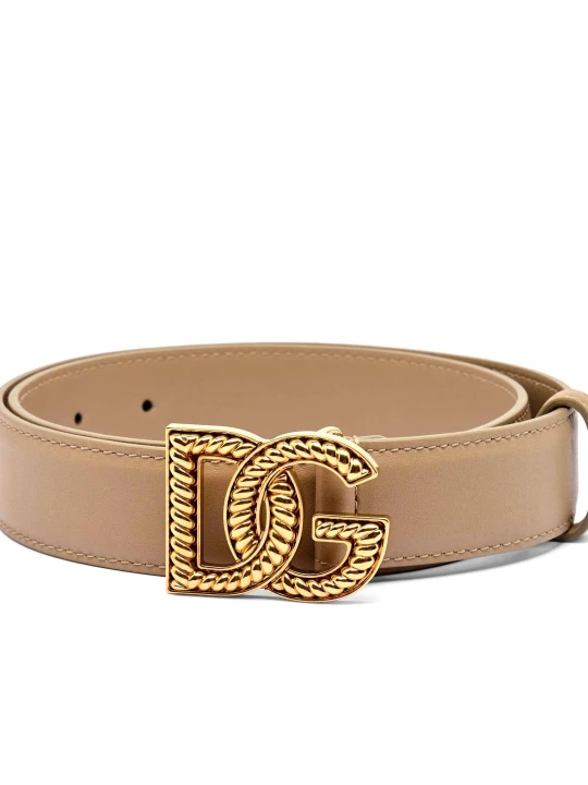 Zdjęcie produktu Dolce & Gabbana Skórzany pasek Plongé beżowy