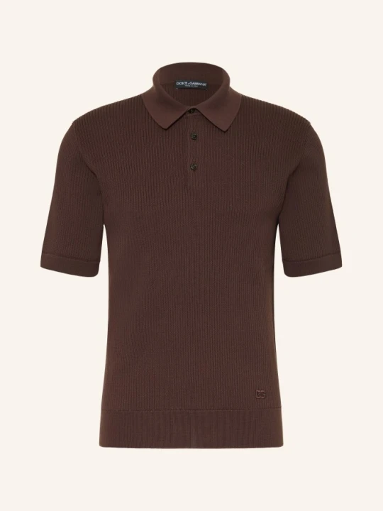 Zdjęcie produktu Dolce & Gabbana Sweter Polo braun CIEMNOBRĄZOWY