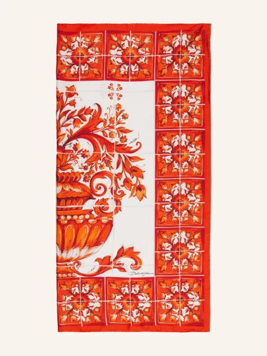 Zdjęcie produktu Dolce & Gabbana Szalik Jedwabny orange