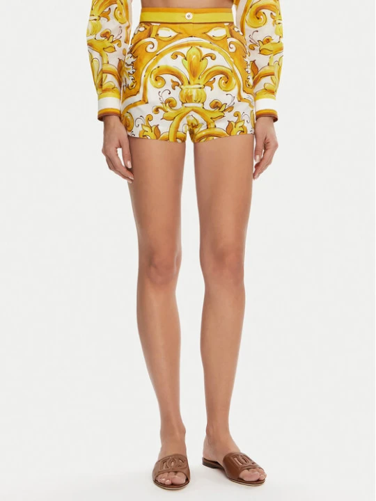 Zdjęcie produktu Dolce&Gabbana Szorty materiałowe FTBVIT FI5JV Żółty Regular Fit Dolce & Gabbana