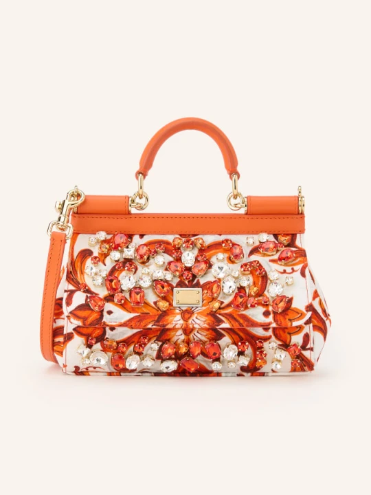 Zdjęcie produktu Dolce & Gabbana Torebka Sicily Mini Z Kamieniami Ozdobnymi orange