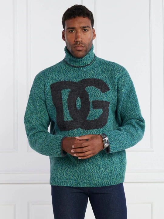 Zdjęcie produktu Dolce & Gabbana Wełniany golf | Regular Fit turkusowy