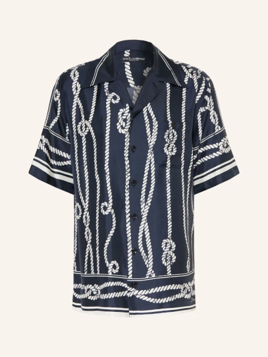Zdjęcie produktu Dolce & Gabbana Wzorzysta Koszula Comfort Fit Z Jedwabiu blau