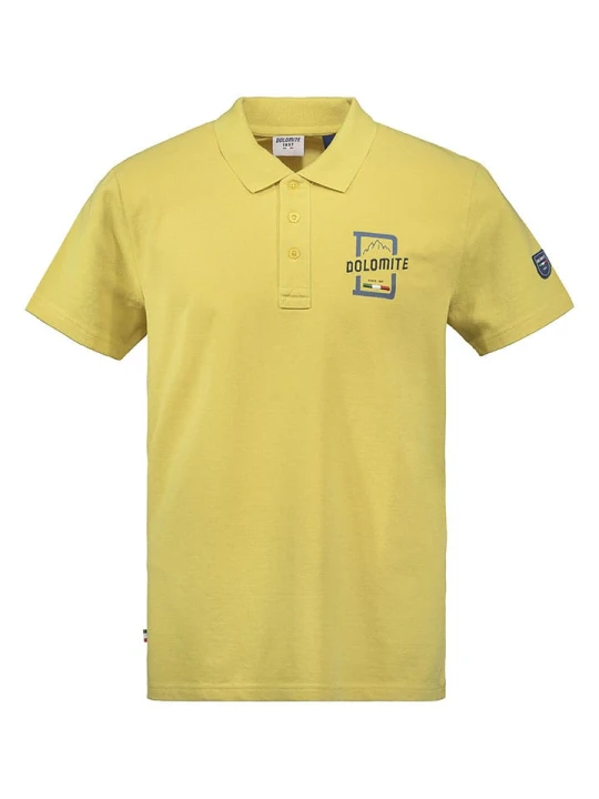 Zdjęcie produktu DOLOMITE Koszulka polo "Dobbiaco" w kolorze żółtym rozmiar: S