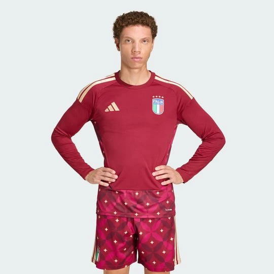 Zdjęcie produktu Domowa koszulka bramkarska z długim rękawem Włochy 26 Adidas Team Coll Burgundy 2