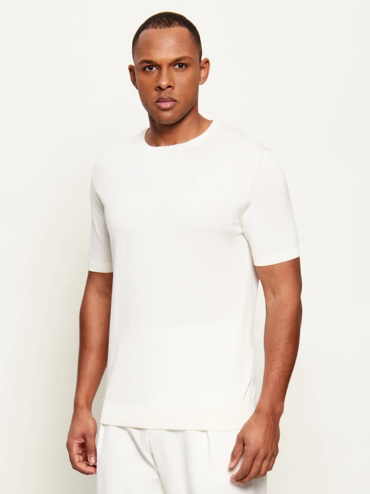 Zdjęcie produktu DONDUP - made in Italy Jedwabny sweter | Slim Fit ecru