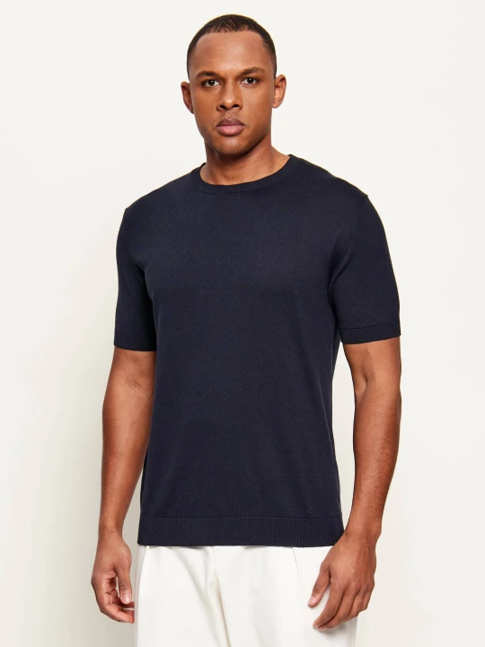 Zdjęcie produktu DONDUP - made in Italy Jedwabny sweter | Slim Fit granatowy