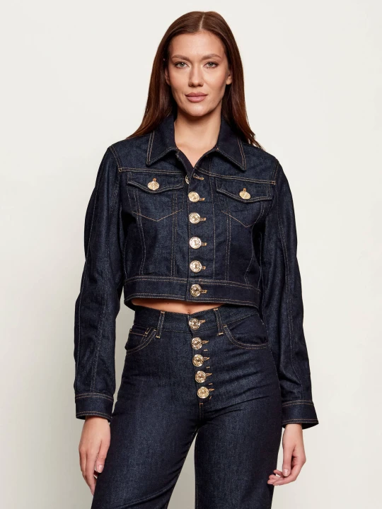 Zdjęcie produktu DONDUP - made in Italy Kurtka jeansowa | Cropped Fit granatowy