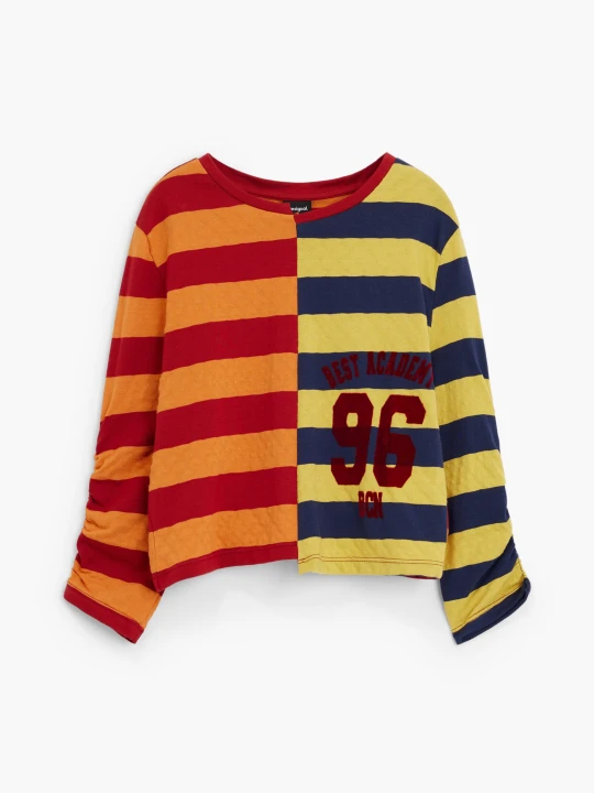 Zdjęcie produktu Dopasowana koszulka w paski Desigual czerwony